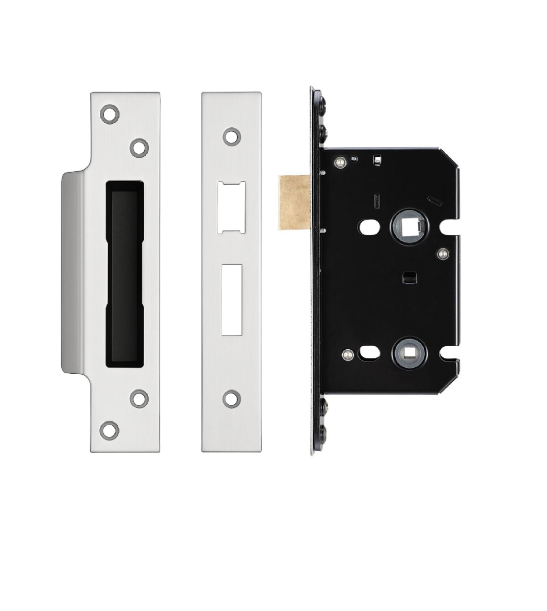IRONZONE Architectural Bathroom Sash Lock 64mm with 45mm Backset Reversable Latch Satin Stainless Steel