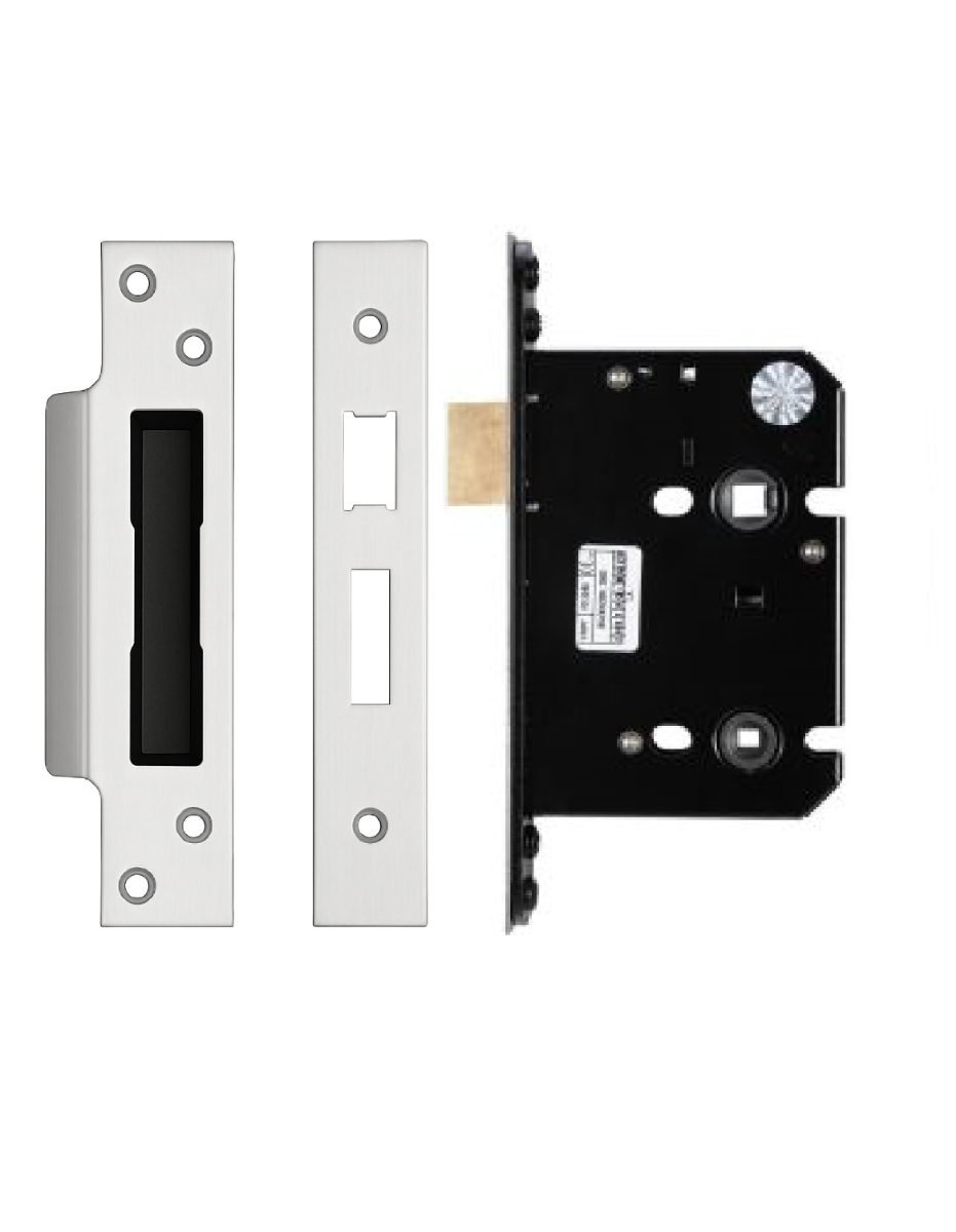 IRONZONE Architectural Bathroom Sash Lock 76mm with 57mm Backset Reversable Latch Satin Stainless Steel