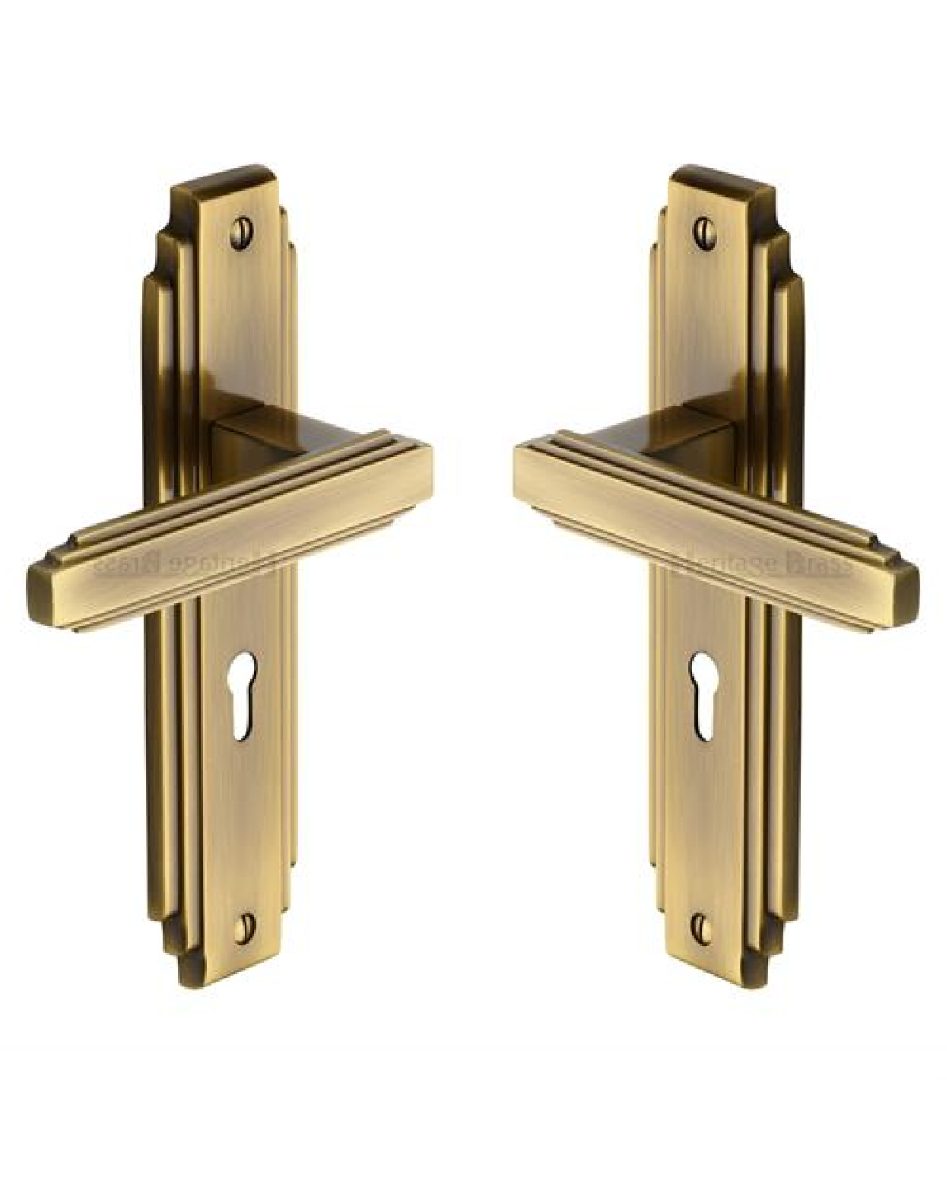 Heritage Brass AST5900-AT Door Handle Lever Lock Astoria Design Antique finish