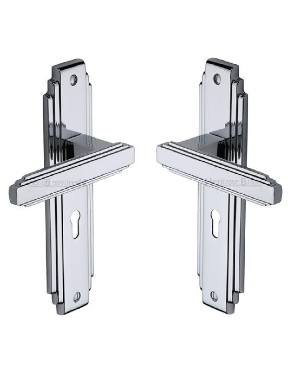 Heritage Brass AST5900-PC Door Handle Lever Lock Astoria Design Polished Chrome finish