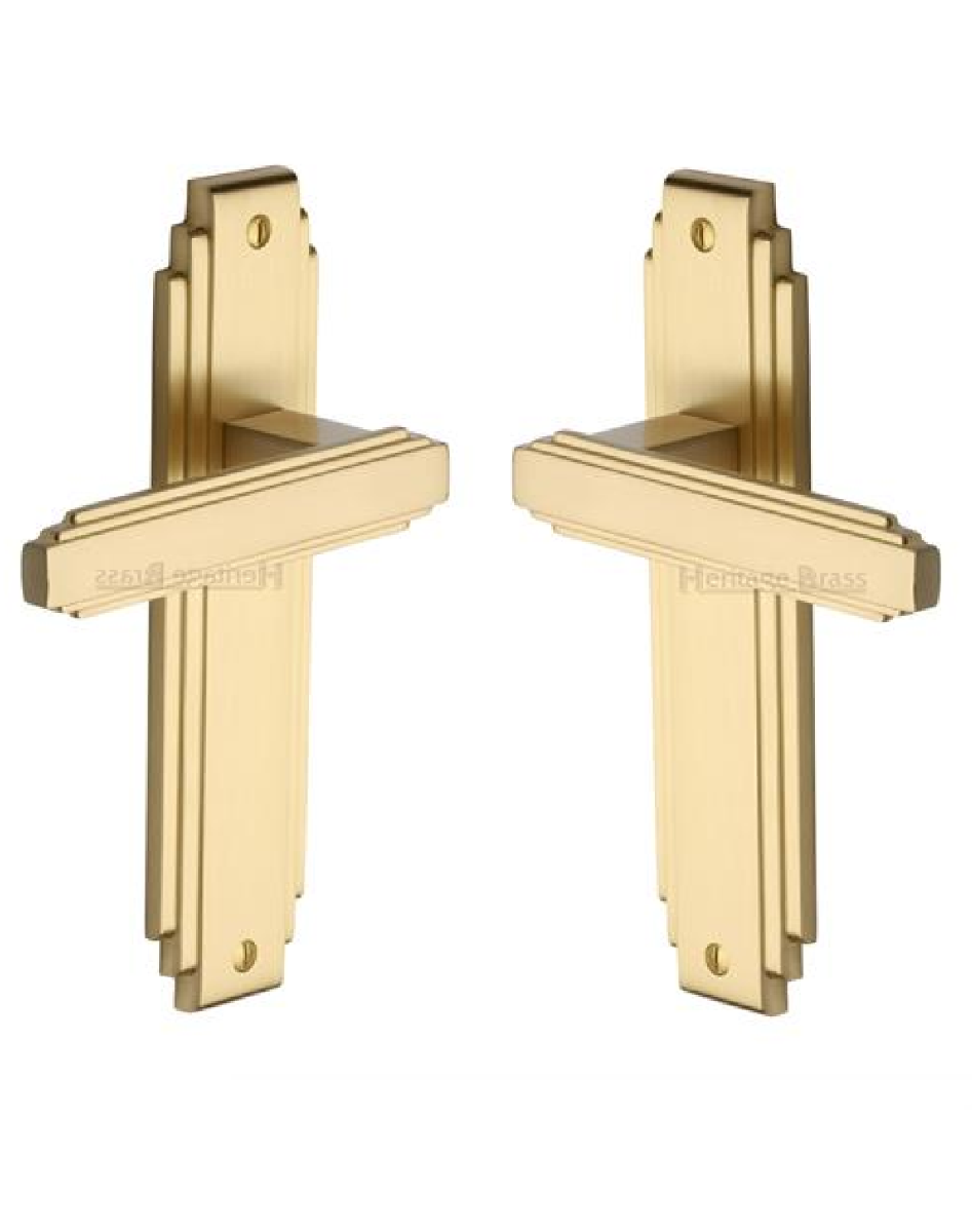 Heritage Brass AST5910-SB Door Handle Lever Latch Astoria Design Satin Brass finish