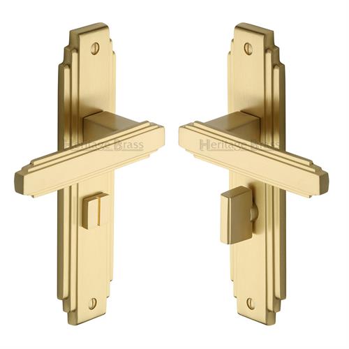 Heritage Brass AST5930-SB Door Handle for Bathroom Astoria Design Satin Brass finish