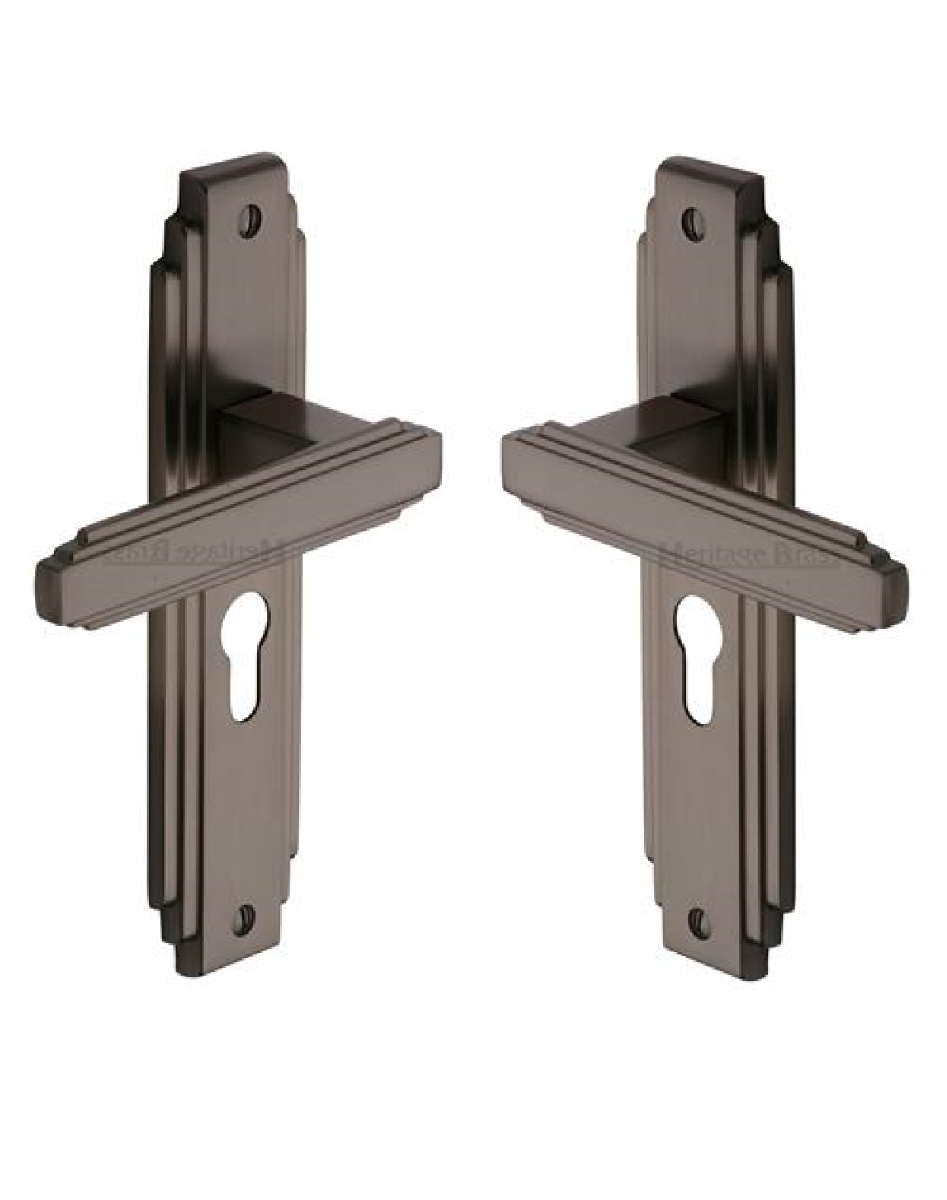 Heritage Brass AST5948-MB Door Handle Euro Profile Astoria Design Matt Bronze finish