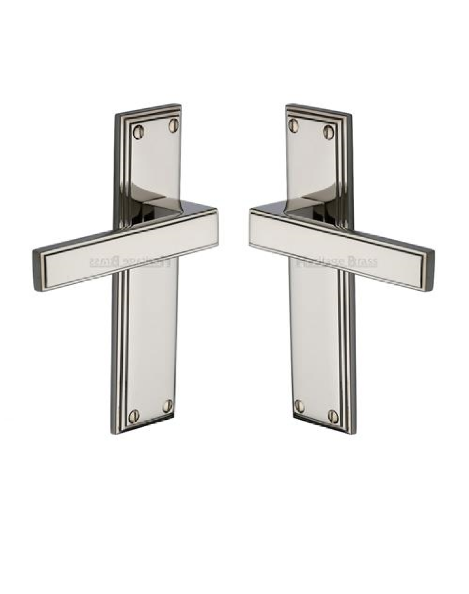 Heritage Brass ATL5710-PNF Door Handle Lever Latch Atlantis Design Polished Nickel finish