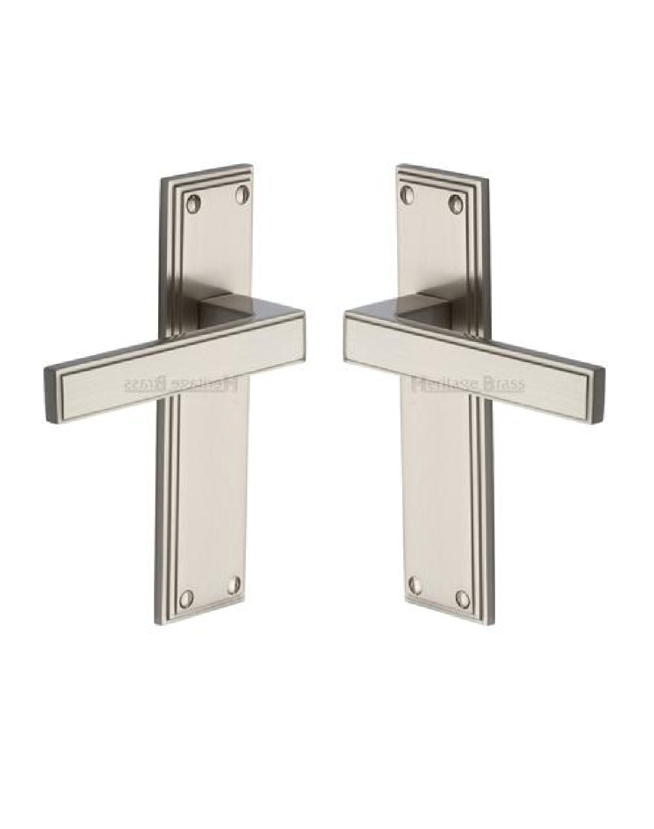 Heritage Brass ATL5710-SN Door Handle Lever Latch Atlantis Design Satin Nickel finish
