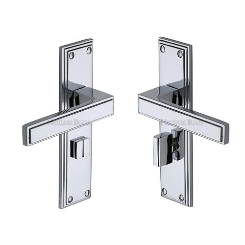 Heritage Brass ATL5730-PC Door Handle for Bathroom Atlantis Design Polished Chrome finish