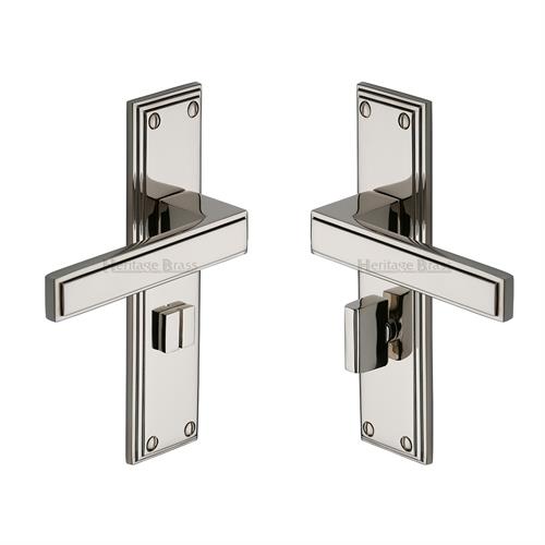Heritage Brass ATL5730-PNF Door Handle for Bathroom Atlantis Design Polished Nickel finish