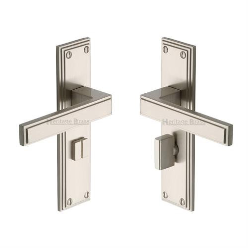 Heritage Brass ATL5730-SN Door Handle for Bathroom Atlantis Design Satin Nickel finish