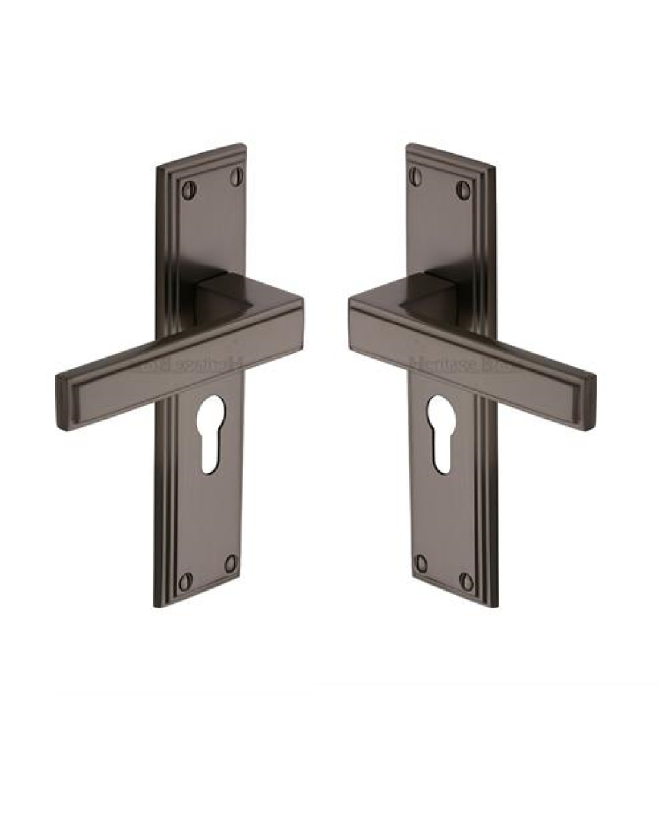 Heritage Brass ATL5748-MB Door Handle Euro Profile Atlantis Design Matt Bronze finish