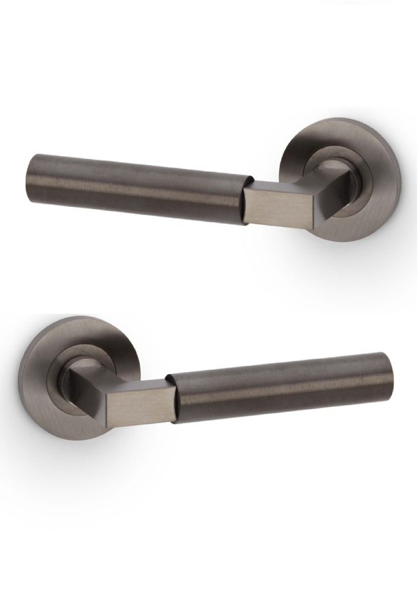 Alexander And Wilks Hurricane Lever Plain On 50X6mm Rose Dark Bronze Pvd AW201DBZPVD