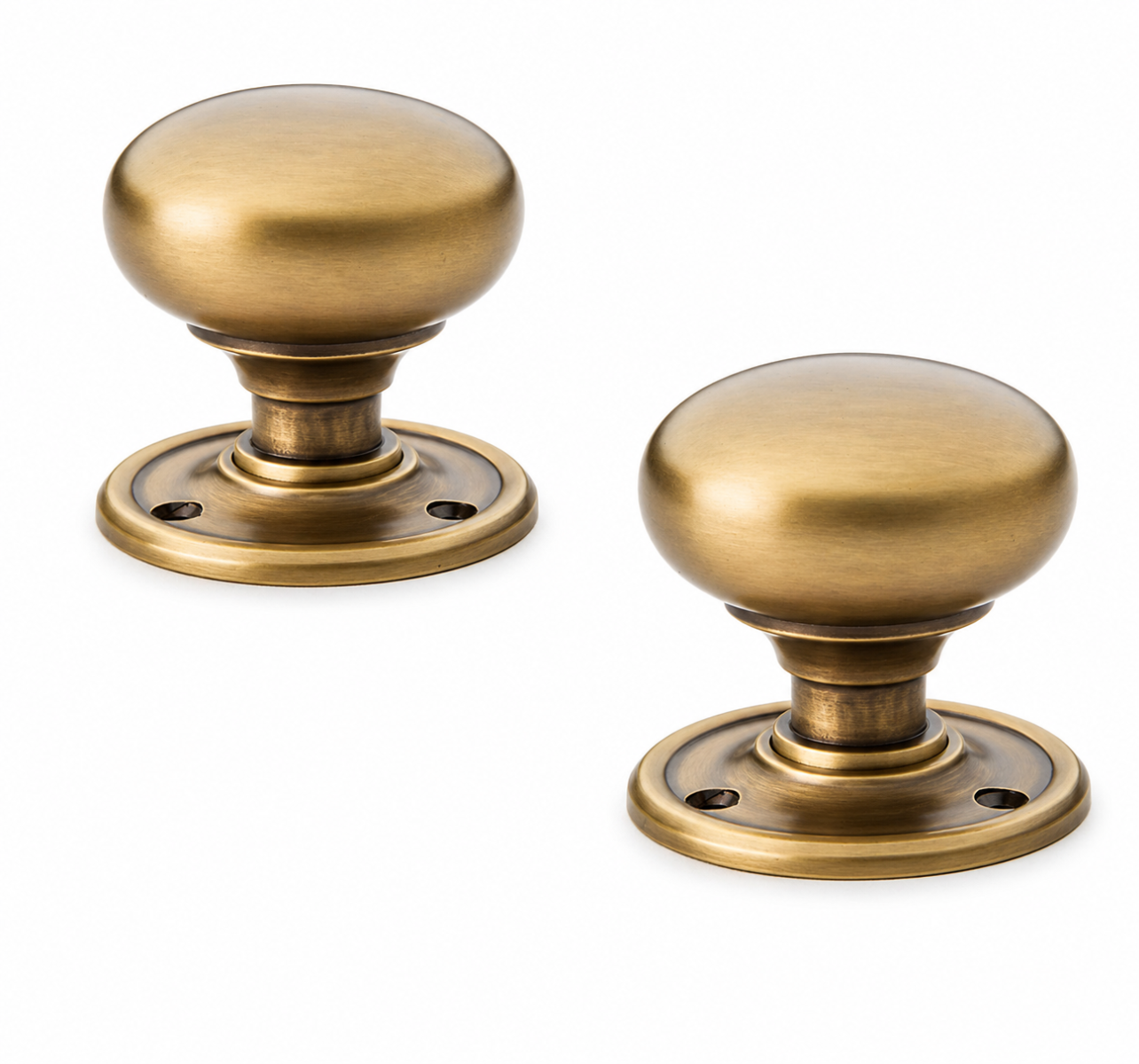 Alexander And Wilks Classic Mushroom Door Knob Small 51mm Antique Brass AW300-51-AB