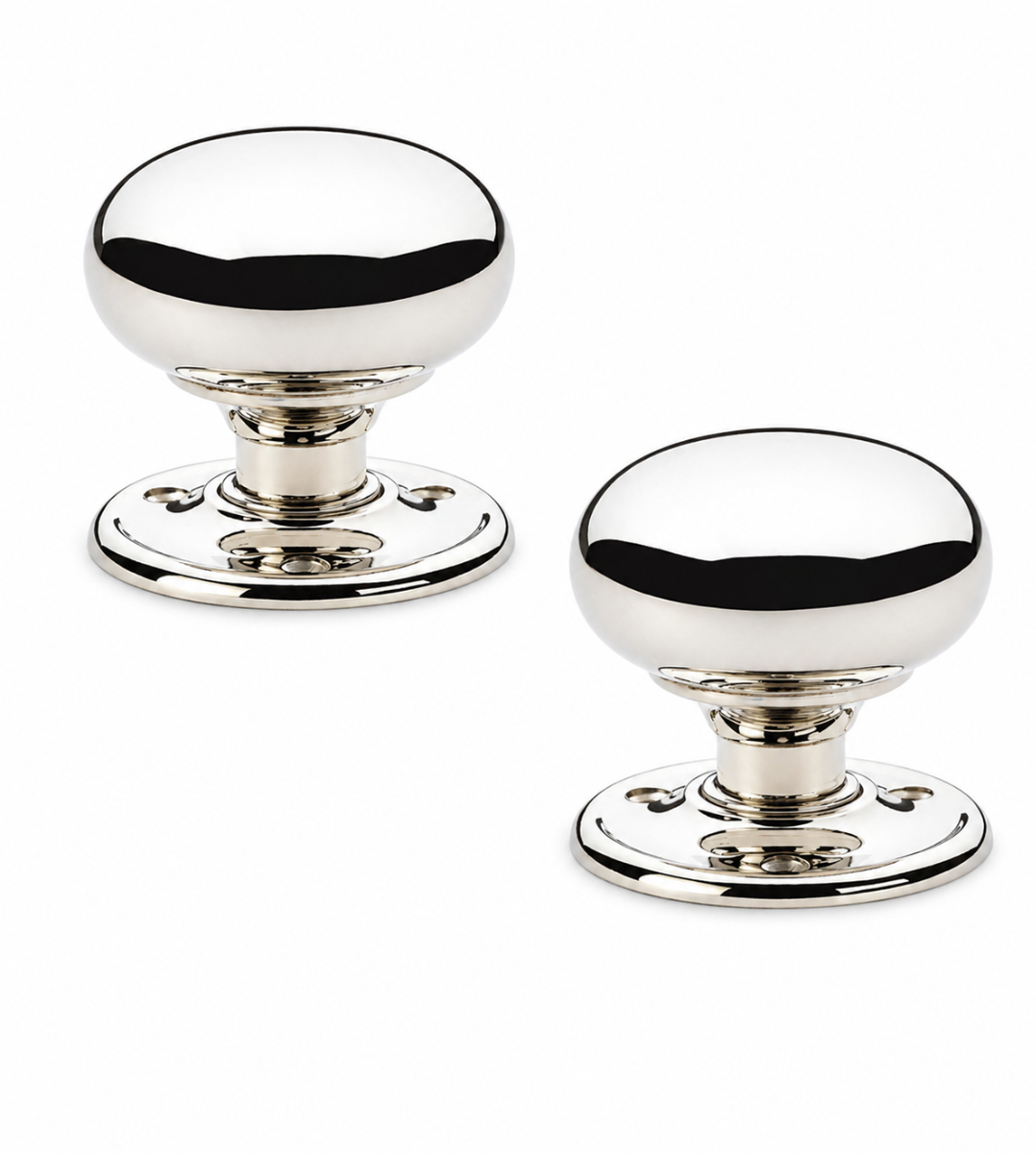 Alexander And Wilks Classic Mushroom Door Knob Large 51mm Polished Nickel AW300-51-PN