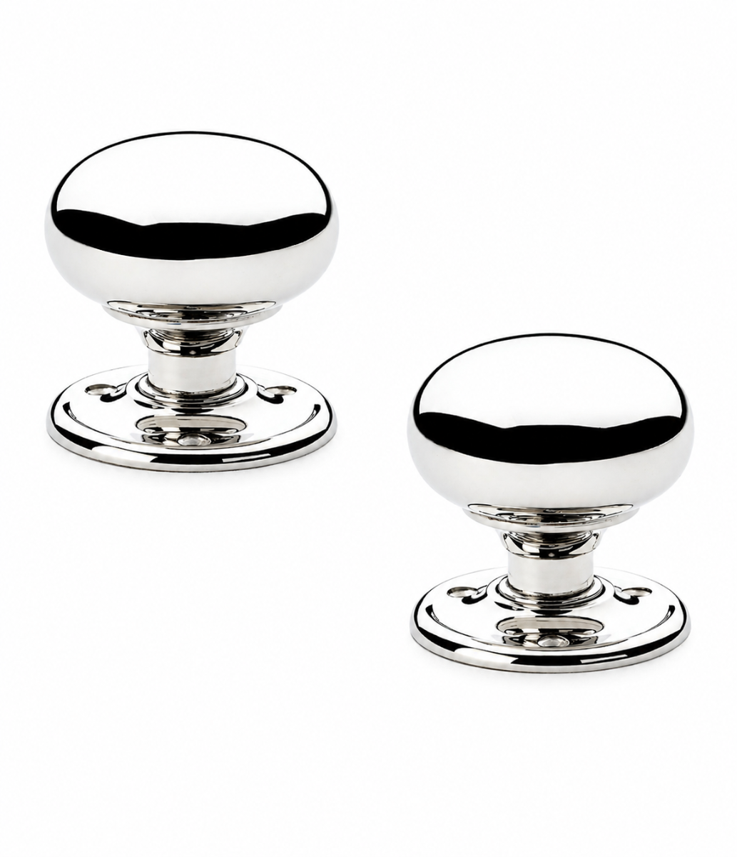 Alexander And Wilks Classic Mushroom Door Knob Large 51mm Polished Chrome AW300-51-PC