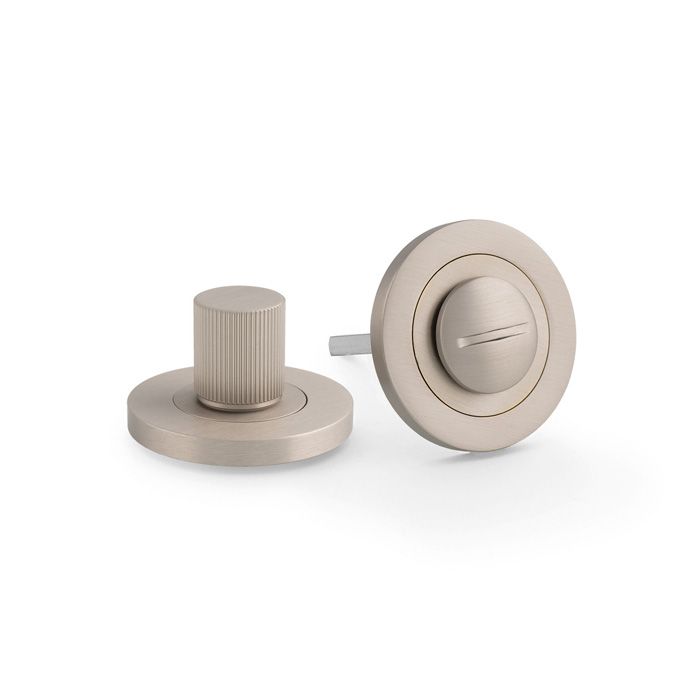 Alexander And Wilks Thumbtun & Release Reeded On 50X6mm Rose Satin Nickel AW792SN