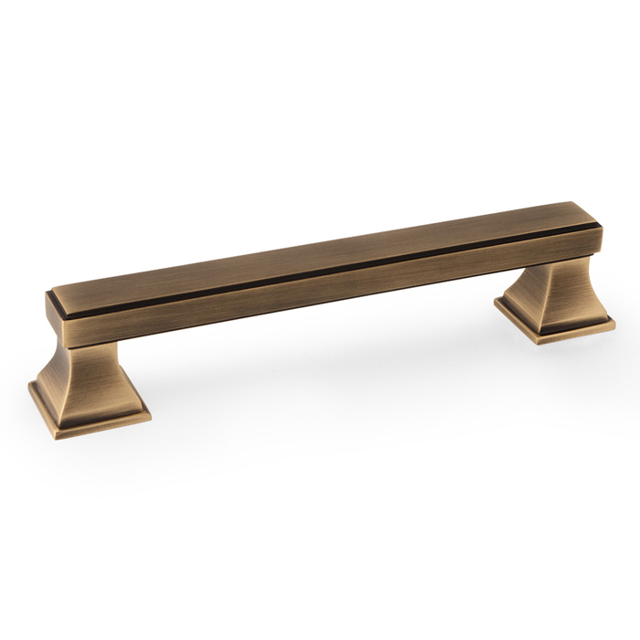 Alexander And Wilks Jesper Square Cabinet Pull 128Mm C/C Antique Brass AW813-128-AB