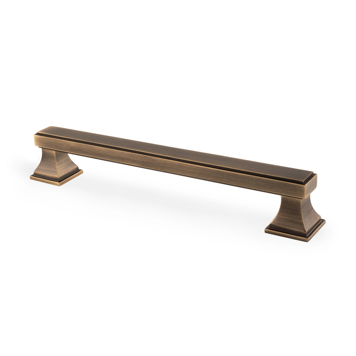 Alexander And Wilks Jesper Square Cabinet Pull 160Mm C/C Antique Brass AW813-160-AB