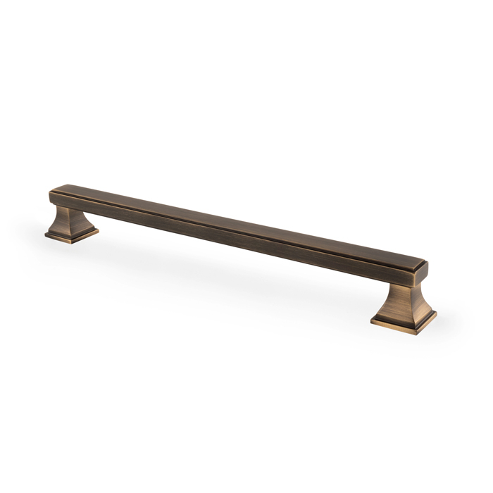 Alexander And Wilks Jesper Square Cabinet Pull 224Mm C/C Antique Brass AW813-224-AB