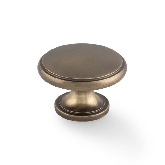 Alexander And Wilks Cambridge Round Cupboard Knob - 38mm Antique Brass AW849-38-AB