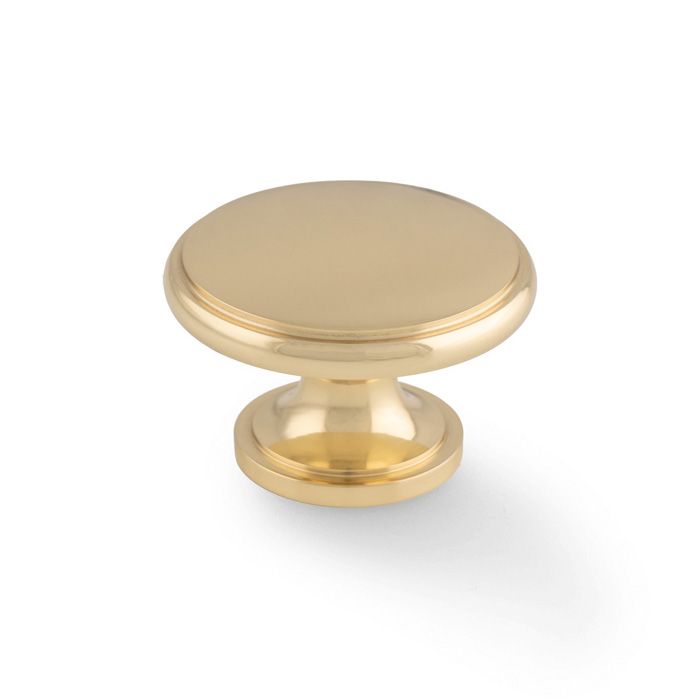 Alexander And Wilks Cambridge Round Cupboard Knob - 38mm Polished Brass AW849-38-PB