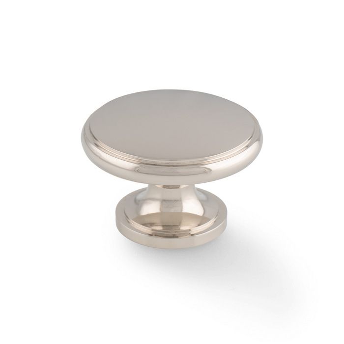 Alexander And Wilks Cambridge Round Cupboard Knob - 38mm Polished Nickel AW849-38-PN