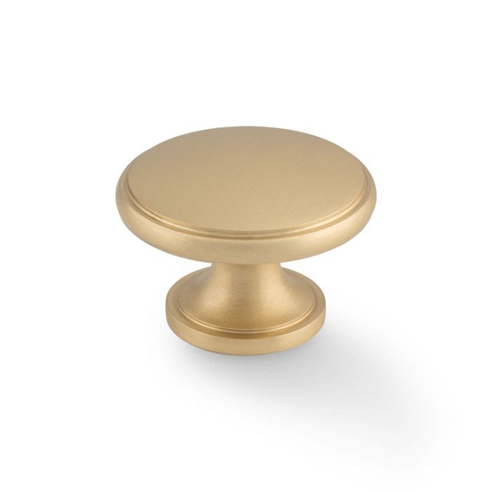 Alexander And Wilks Cambridge Round Cupboard Knob - 38mm Satin Brass AW849-38-SB