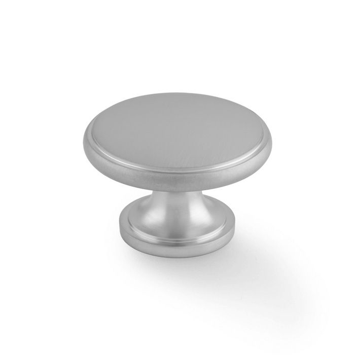 Alexander And Wilks Cambridge Round Cupboard Knob - 38mm Satin Chrome AW849-38-SC