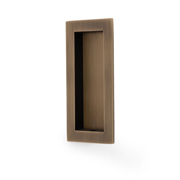 Alexander And Wilks Rectangular Flush Pull 100X45X13mm Antique Brass AW911-100-AB