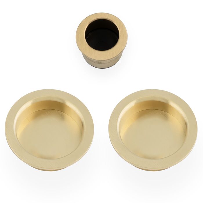 Sliding door pull Kit - 60mm-Satin Brass PVD By Alexander & Wilks AW994SBPVD