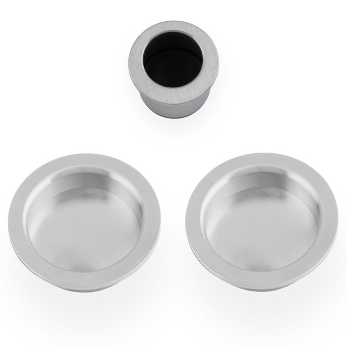 Sliding door pull Kit - 60mm-Satin Chrome By Alexander & Wilks AW994SC