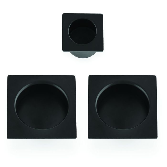 Sliding door pull Kit - 60mm Square-Black By Alexander & Wilks AW995BL