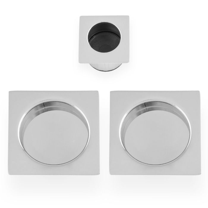 Sliding door pull Kit - 60mm Square-Polished Chrome By Alexander & Wilks AW995PC