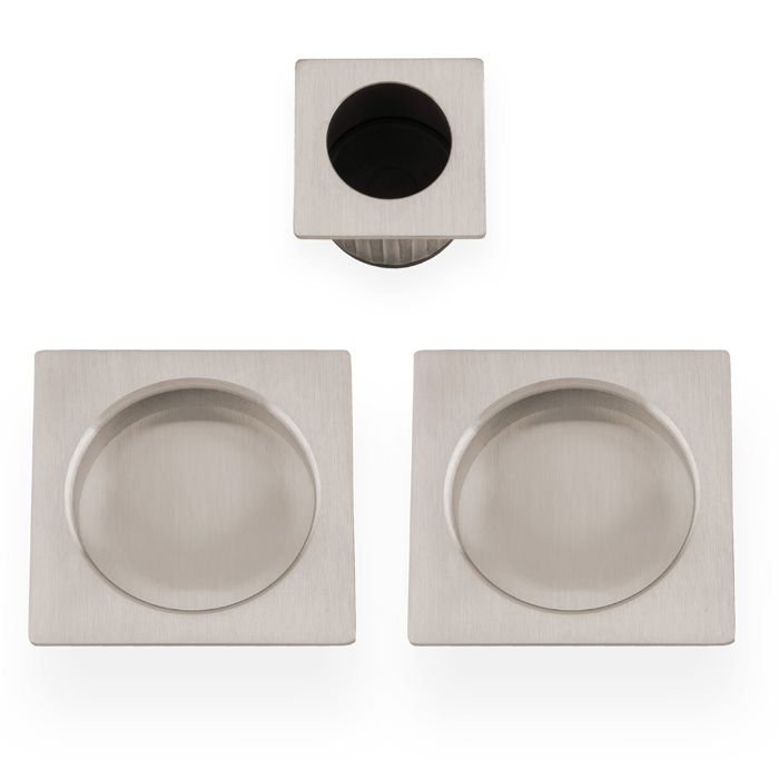 Sliding door pull Kit - 60mm Square-Satin Nickel By Alexander & Wilks AW995SN