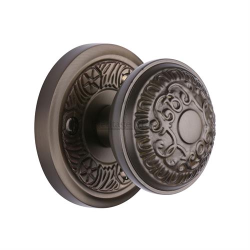 Heritage Brass AYD1324-MB Mortice Knob on Rose Aydon Design Matt Bronze finish
