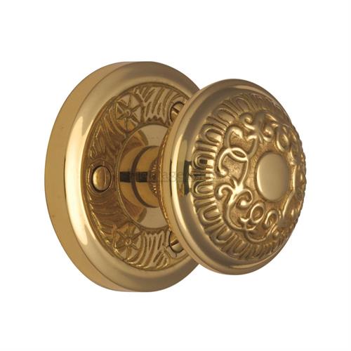 Heritage Brass AYD1324-PB Mortice Knob on Rose Aydon Design Polished Brass finish
