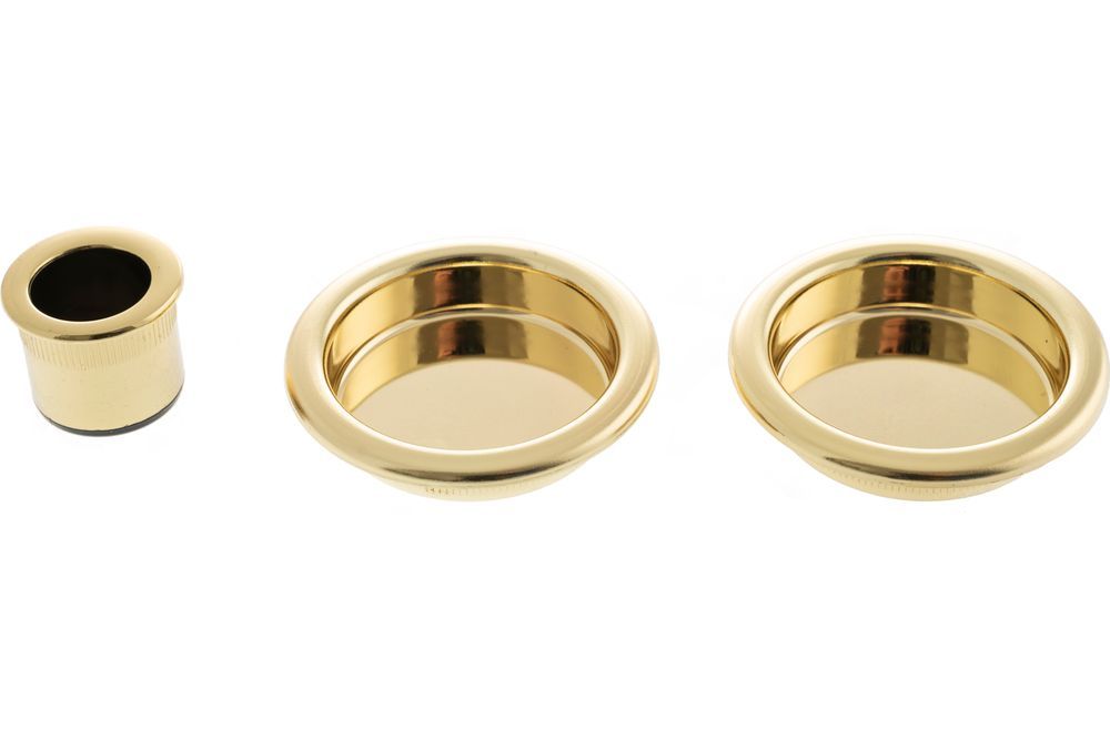 AGB Sliding Door Flush Pull Round - Polished Brass B019201003