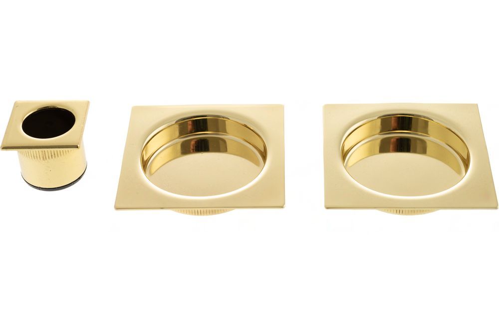 AGB Sliding Door Flush Pull Square - Polished Brass B019301003