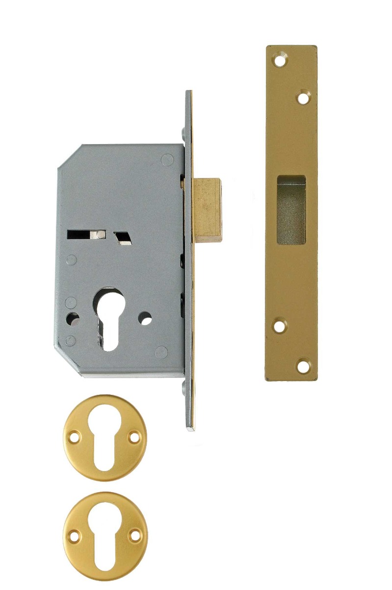 Union Euro Profile Cylinder Mortice Dead Lock Polished Brass 73mm Case B-3C10-PL-73