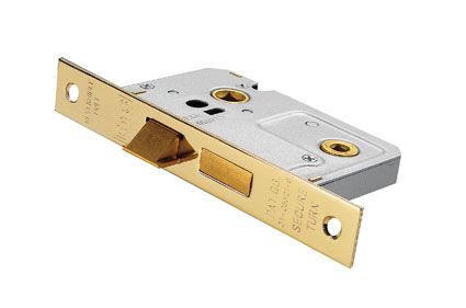 Eurospec BAE5030EB Easi-T Bathroom Lock 76mm Residential 76mm Electro Brassed