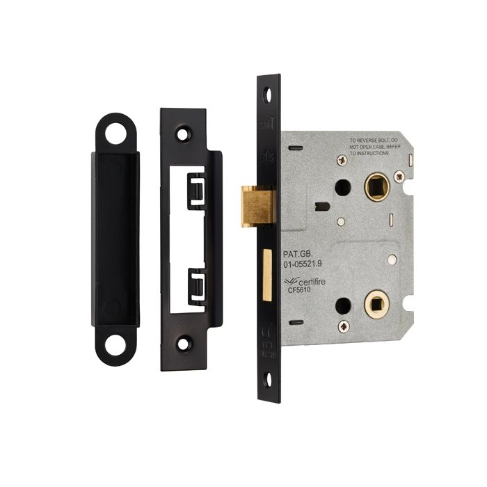 Eurospec BAE5030MB Easi-T Bathroom Lock 76mm Residential 76mm Matt Black