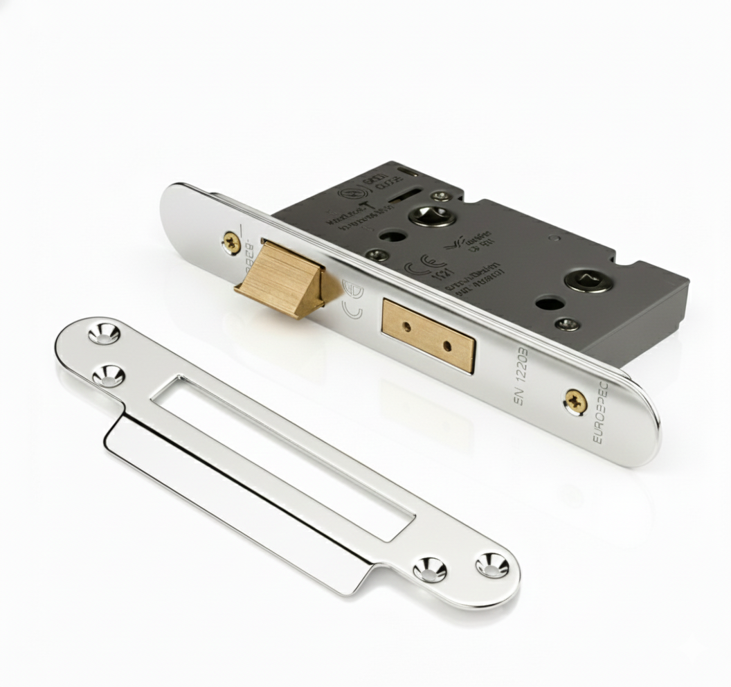Eurospec Easi - T Bathroom Security Sashlock 44mm Backset 64mm Case Radius Polished Stainless Steel