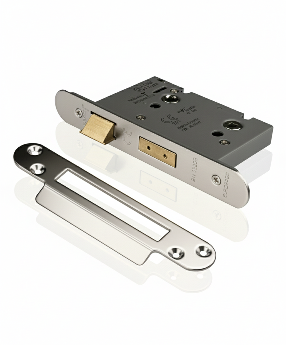 Eurospec BAS5030BSS Easi - T Bathroom Lock 5mm Follower 57mm Backset 76mm Polished Radius Stainless Steel