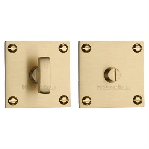 Heritage Brass BAU1555-SB Square Low profile Thumbturn & Emergency Release Satin Brass finish
