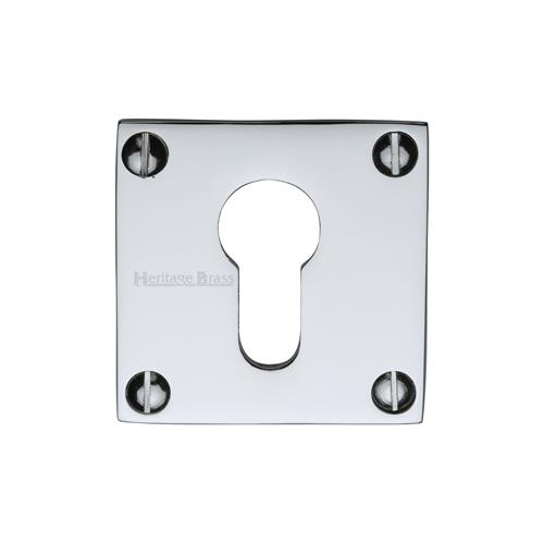 Heritage Brass BAU1558-PC Euro Profile Cylinder Escutcheon Polished Chrome finish