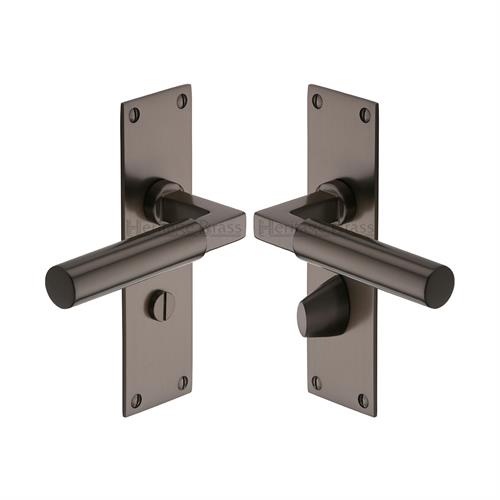 Heritage Brass BAU7330-MB Door Handle for Bathroom Bauhaus Design Matt Bronze finish