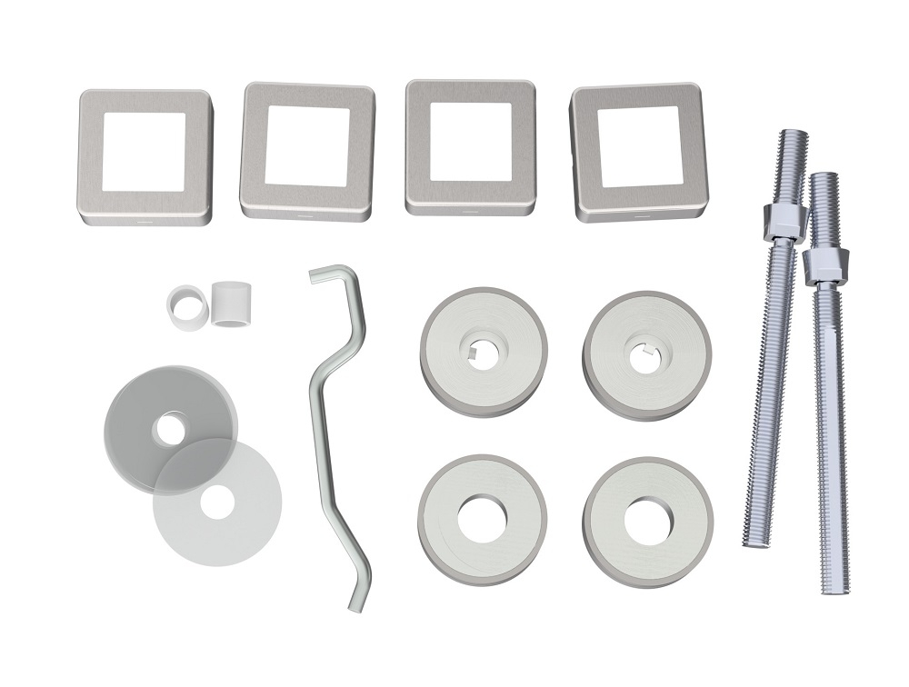 Eurospec BBF1019SSS/SQ Back To Back Fixing Pack (Square) - 19mm Dia. Pull Handle Satin Stainless Steel