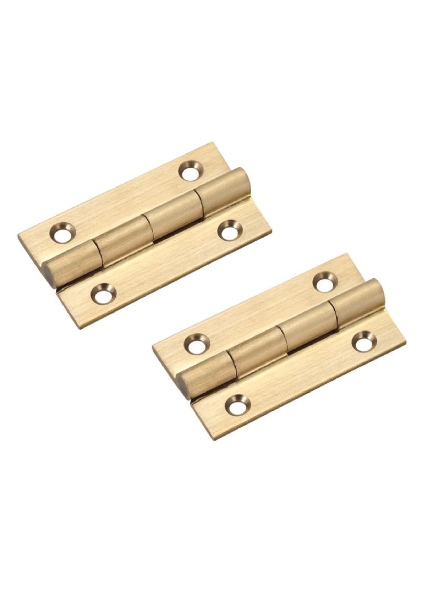 IRONZONE Solid Drawn Brass Butt Cabinet Hinges -38 x 22 x 1.3mm - Satin Brass