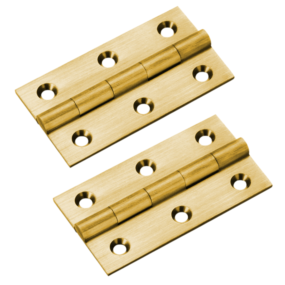 IRONZONE BHI64SB Solid Drawn Brass Butt Hinge - 64 x 35 - Satin Brass