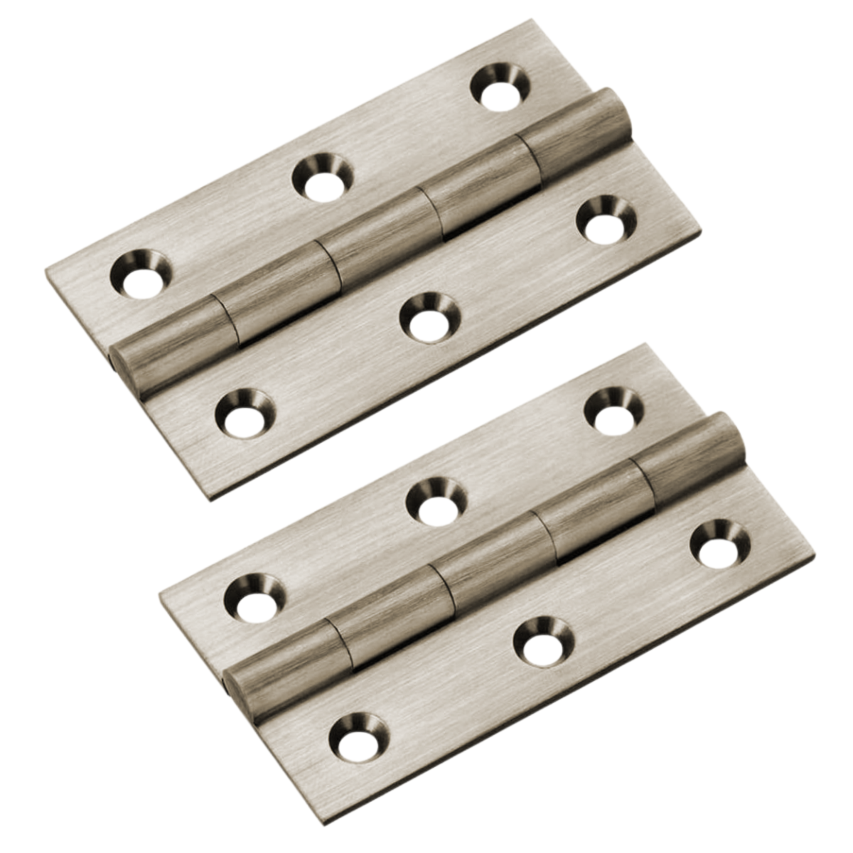 IRONZONE BHI64SN Solid Drawn Brass Butt Hinge - 64 x 35 - Satin Nickel