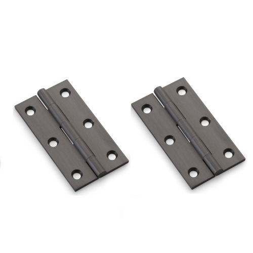 IRONZONE Solid Drawn Brass Butt Cabinet Hinges -75 x 41 x 2mm - Matt Bronze