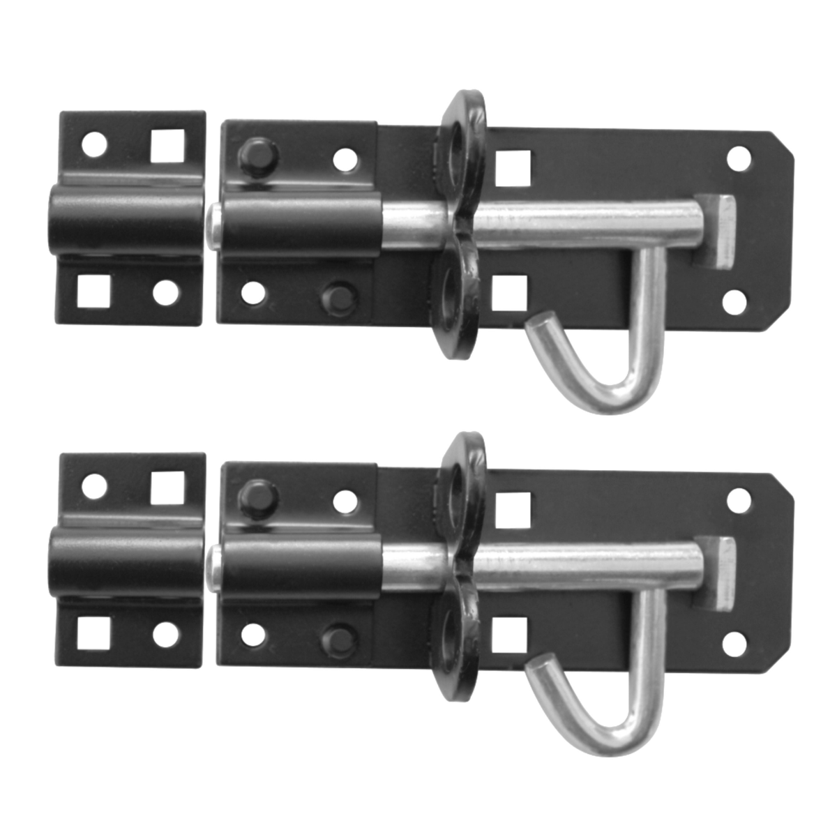 IRONZONE 2 Pack Brenton Sliding Lockable Bolt 100mm - Black